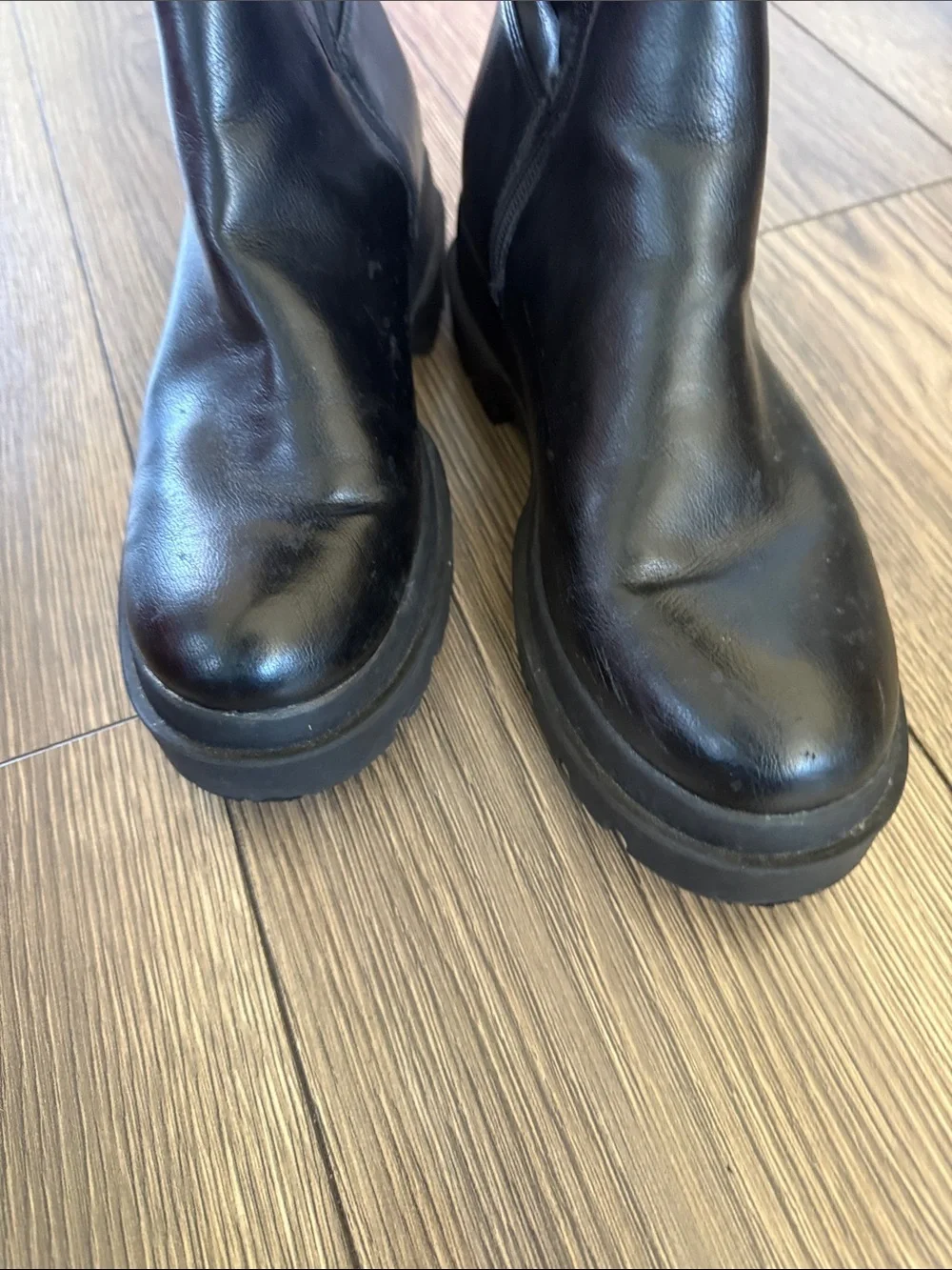 Call It Spring Black Over-the-Knee Platform Lug Boots size 9
